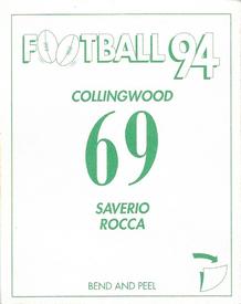 1994 Select AFL Stickers #69 Saverio Rocca Back